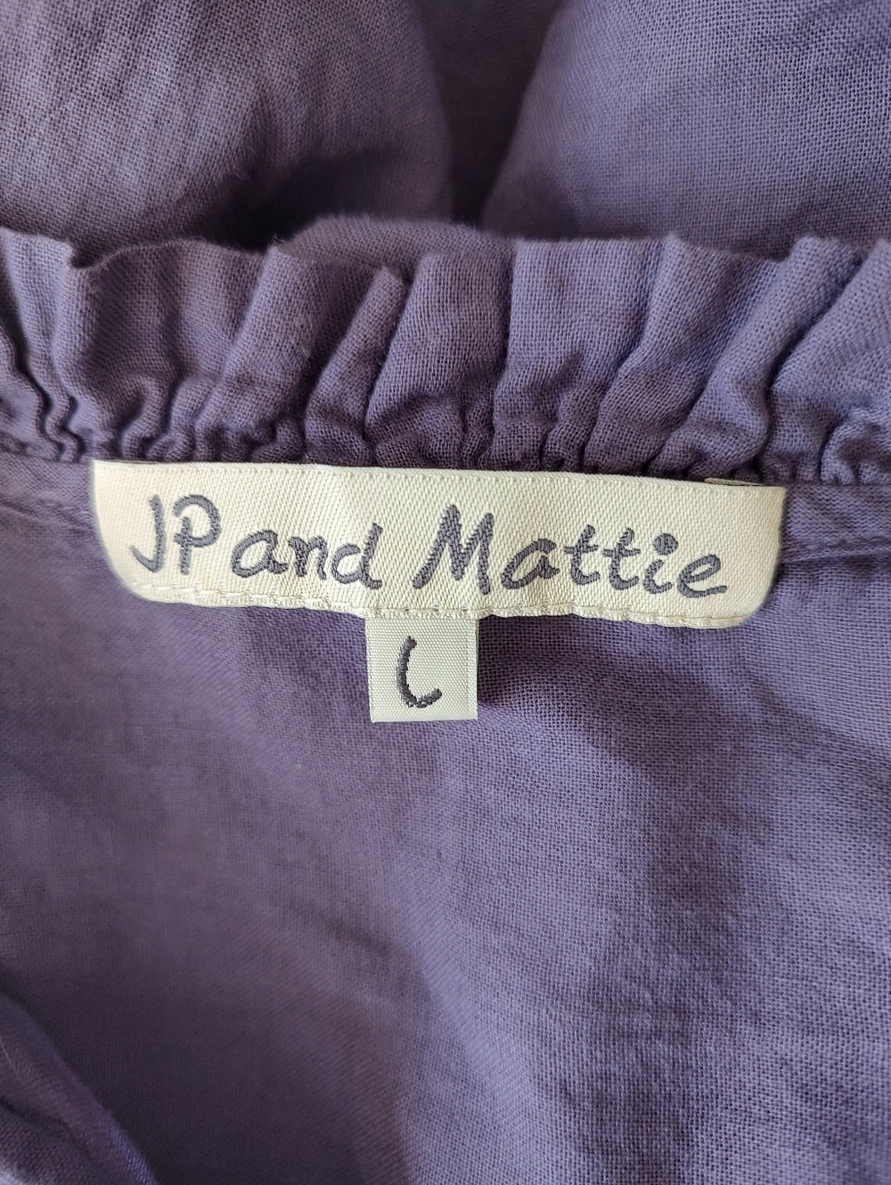 JP And Mattie Sundance Madeline Romantic Cotton Ruffle Top Purple Size L - Picture 7 of 8